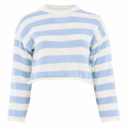 UNICORN Women's sweater light blue and white striped s m l