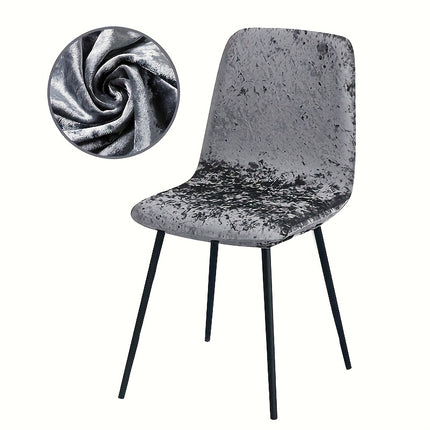 UNICORN Set of 6 Velvet Chair Covers with Elastic for Short Back Chairs different colors
