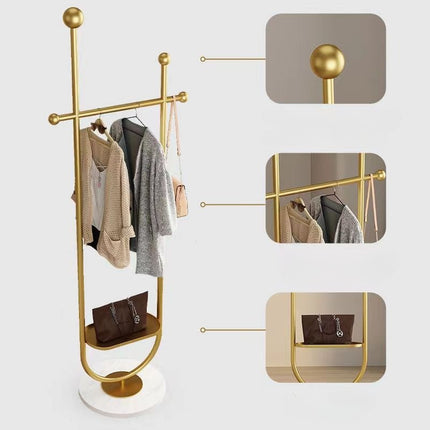 UNICORN Sleek Metal Coat Rack Stand, Freestanding, Multipurpose, Black White Golden