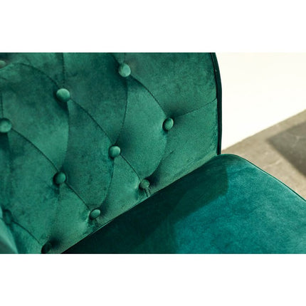 UNICORN Three-seater Chesterfield-style sofa, velvet, dark green, 205 x 82 x 72 cm