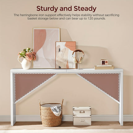 UNICORN White Console Table, Multifunctional Sofa Side Table