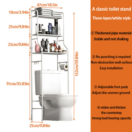 UNICORN 3-Tier Bathroom Storage Shelf Over-The-Toilet Organizer