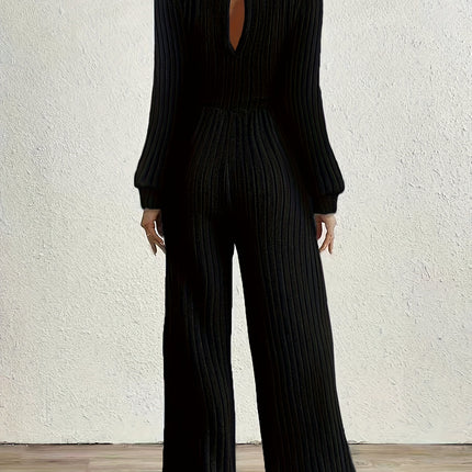 UNICORN High Neck Long Sleeve Versatile Womens Jumpsuit Solid Color s m l xl