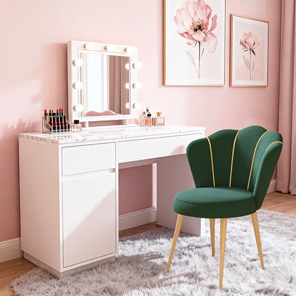 UNICORN Elegant Dressing Chair with Wooden Legs green grey