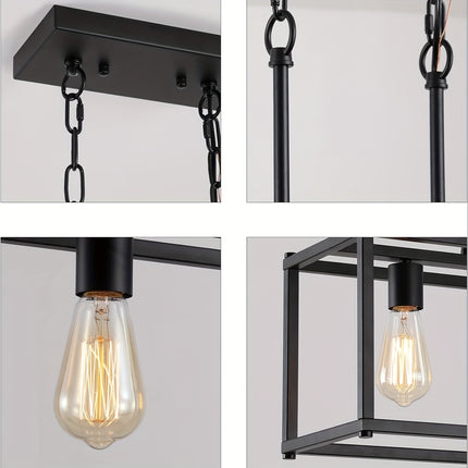 UNICORN Modern Black Chandeliers, Kitchen Island Linear Pendant Lights