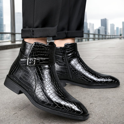 UNICORN Men's New Autumn/Winter  Ankle Boots High-Top Textured Upper Business Casual