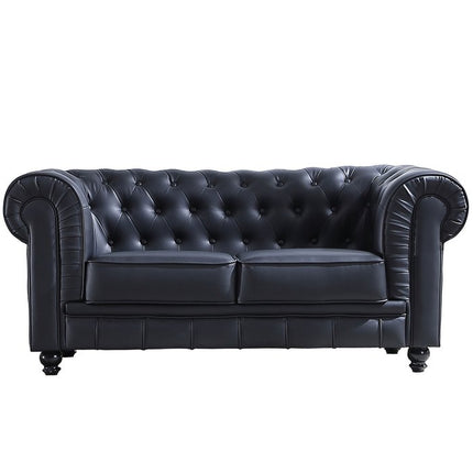 UNICORN Two-seater Chesterfield Sofa chocolate brown black length 162cm width 82cm height 72cm