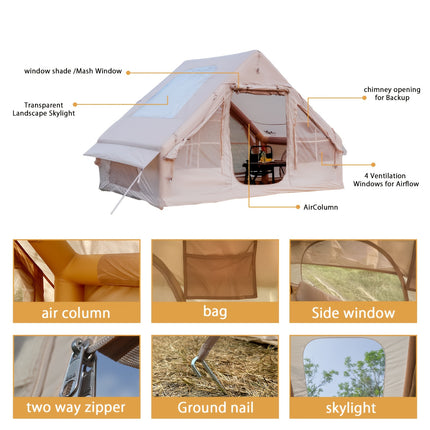 UNICORN Inflatable Tent with a Sunroof, Quick Setup Inflatable Tent with Pump Khaki Green