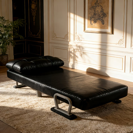 UNICORN 1-Seater Sofa Bed with Foam & Removable Cushion Cover - Modern Convertible Sleeper Suitable for Small Spaces Assembly Space-Saving Bed for Living Room Office Dorm - Faux Leather