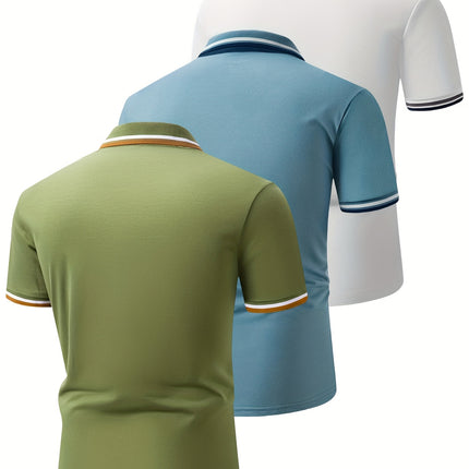 UNICORN Set of Three Men'S Summer Shirts in Classic Solid Colors Short Sleeves s m xl xxl