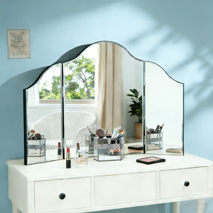 UNICORN Hollywood 3 Way Adjustable Trifold Mirror Silvery Glass Vanity/Dressing Room
