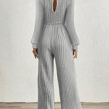 UNICORN High Neck Long Sleeve Versatile Womens Jumpsuit Solid Color s m l xl