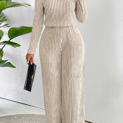 UNICORN Womens Elegant Long Sleeve Wide Leg Body Suit with Clavicle Collar s m l xl