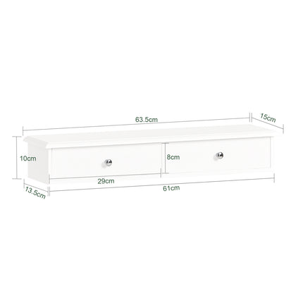 UNICORN 1-Piece Wall Shelf with 2 Drawers Modern Wall Shelf for Entryway