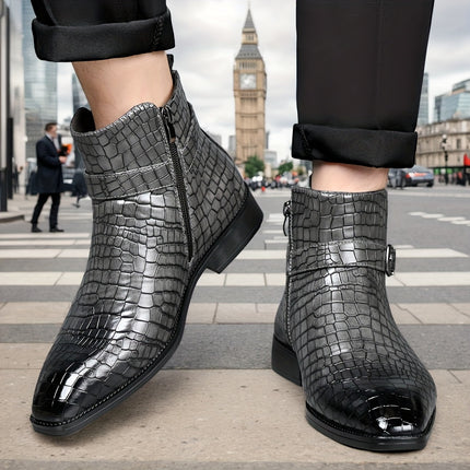 UNICORN Men's New Autumn/Winter  Ankle Boots High-Top Textured Upper Business Casual