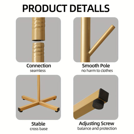UNICORN Freestanding Metal Coat Rack golden/black/white