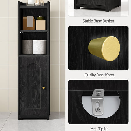 UNICORN Bathroom Cabinet, Toilet Cabinet with Doors Black