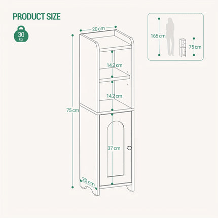 UNICORN Bathroom Cabinet, Toilet Cabinet with Doors Black