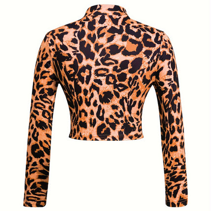 UNICORN Cross-Border Pink Leopard Print Long-Sleeve Women T-Shirt xs s m l xl xxl