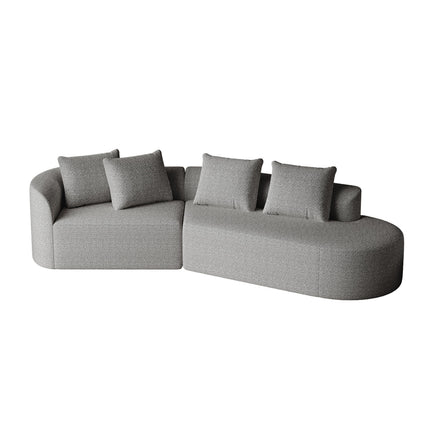 UNICORN Chenille sofa Modern, upholstered, oversized corner sofa, 4-seater, extra deep and wide seating, curved cloud couch with 4 decorative cushions, freely combinable sofa for living room and bedroom