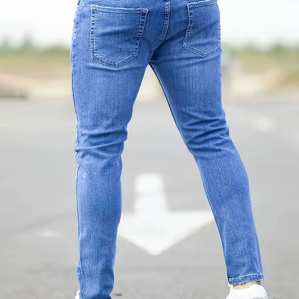 UNICORN Men's Slim Fit Stretch Denim Pants Medium Elasticity in Solid Color xs s m l xl