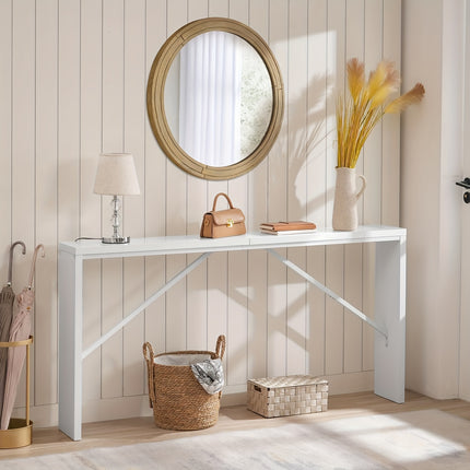 UNICORN White Console Table, Multifunctional Sofa Side Table