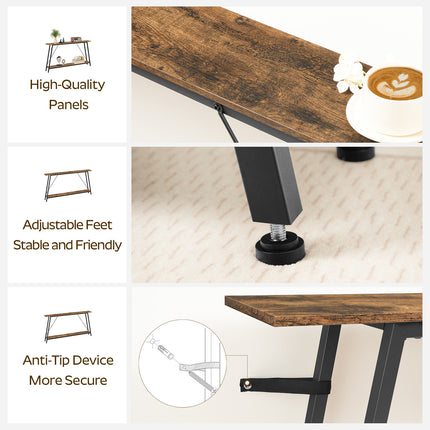 UNICORN Modern Extra-Long Console Table Brown & Black (200cm Length)