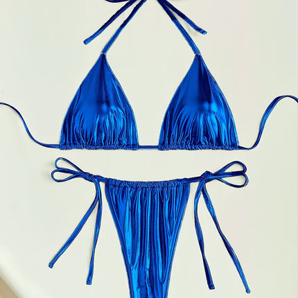 UNICORN Highend Glossy Metallic Sexy Bikini with Halter Neck Triangle s m l xl