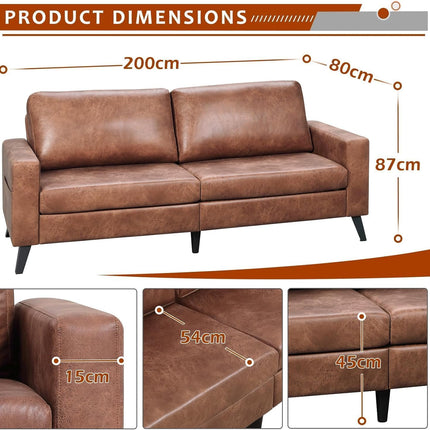 UNICORN 3-Seater Sofa Bed Dimensions 200 x 87 x 80 cm, Brown