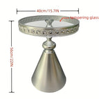 Silvery + Lace Precious Stone + Tempered Glass Desktop