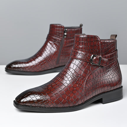 UNICORN Men's New Autumn/Winter  Ankle Boots High-Top Textured Upper Business Casual