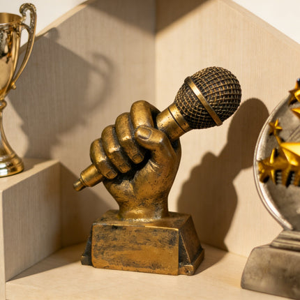 UNICORN Microphone Trophy Resin Statue Desktop Decor for Music Lovers