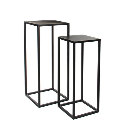 UNICORN Side table set of 2 black 30x30x70