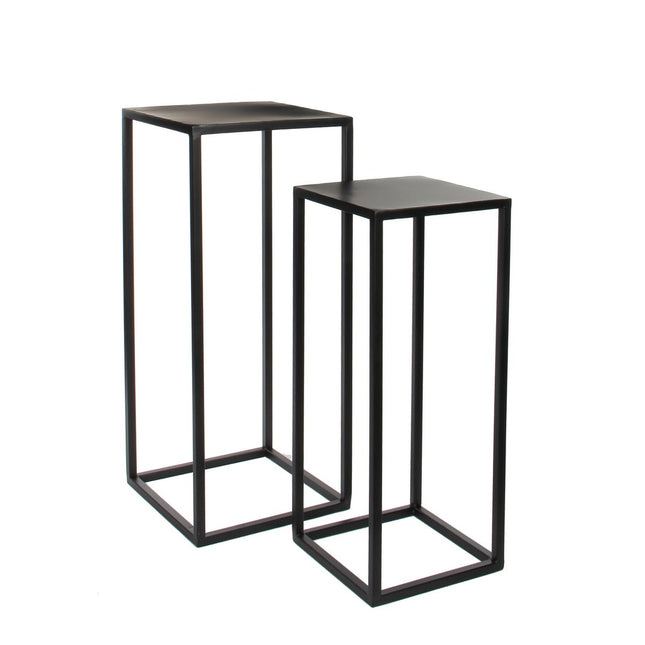 UNICORN Side table set of 2 black 30x30x70