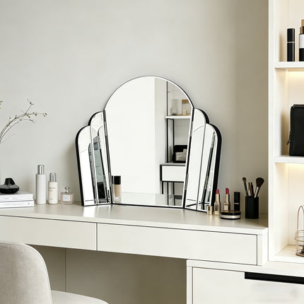 UNICORN Crown Shaped Hollywood Trifold Vanity Mirror 3 Way Adjustable Sliver Glass