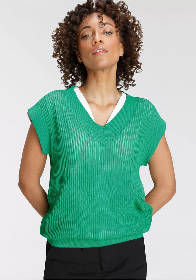 UNICORN Women's knitted sleeveless sweater green xs s m l
