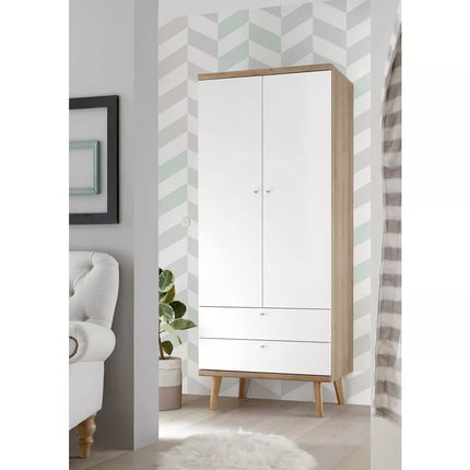 UNICORN Wardrobe modern white oak Width 80 cm Depth 56 cm Height 197 cm