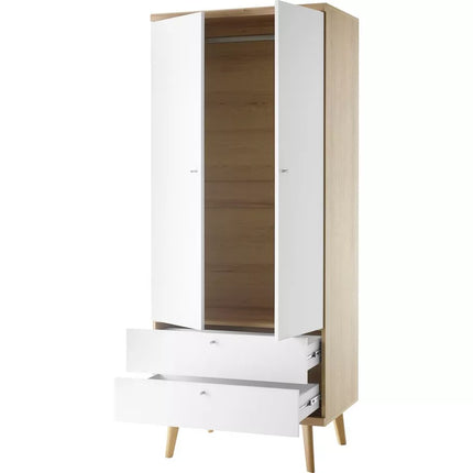 UNICORN Wardrobe modern white oak Width 80 cm Depth 56 cm Height 197 cm