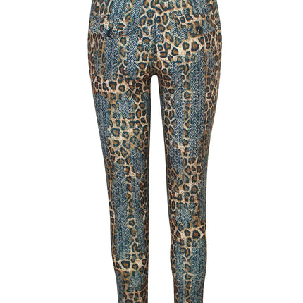UNICORN Women's trousers dark green beige leopard print s m l xl