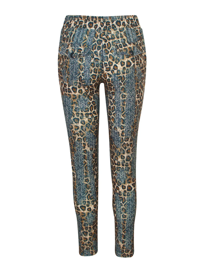 UNICORN Women's trousers dark green beige leopard print s m l xl