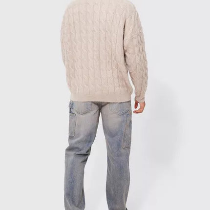 UNICORN Men's ribbed sweater beige xs s m l xl