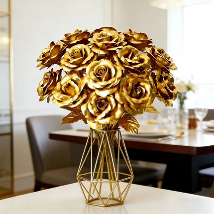 UNICORN 14pcs Artificial Golden Roses Valentine'S Day Gifts
