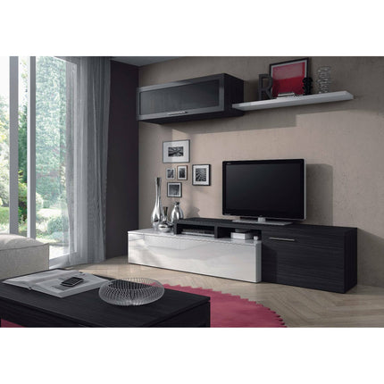 UNICORN Wall Unit TV Stand Living Room Furniture 200x41x44 cm Brown White Black