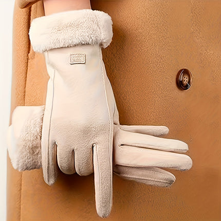 UNICORN Women's Glove Cover, Winter Warm Outdoor Gloves Black beige