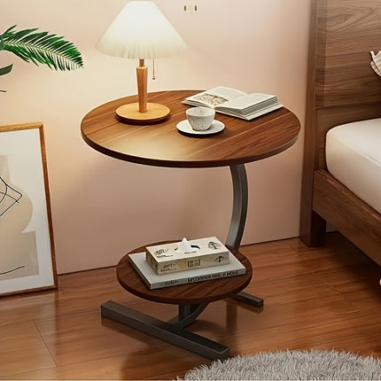 UNICORN Double-Layer Coffee Table, Sofa Side Coffee Table White Black Brown