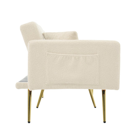 UNICORN Modern minimalist sofa bed size: 175*64*72 cm angle adjustable gold bed legs sofa with cushions side storage pockets