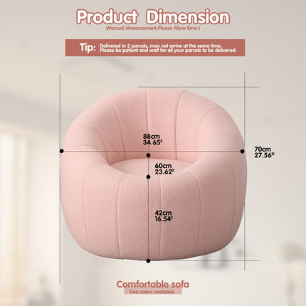 UNICORN 88.01x70 cm, Halloween Pumpkin Single Sofa pink khaki white red stripes