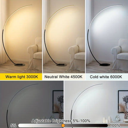 UNICORN 165cm Arc Floor Lamp, 3000K/4500K/6000K Dimmable Reading Lamp