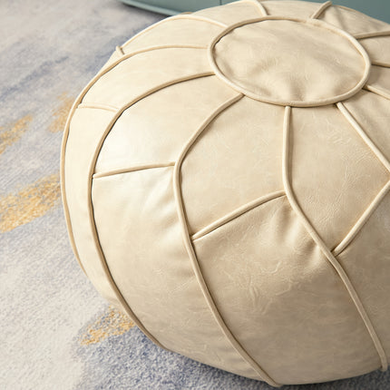 UNICORN Floor Cushion Stool with Old Clothes Storage Cover Faux Leather White Yellow