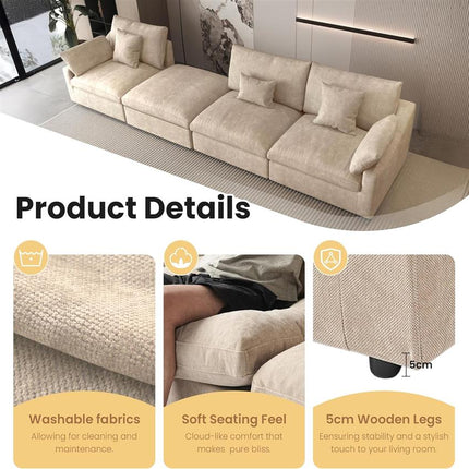 UNICORN Cloud Couch Modular Sofa 4.06meter U-Shaped White Black Gray Khaki
